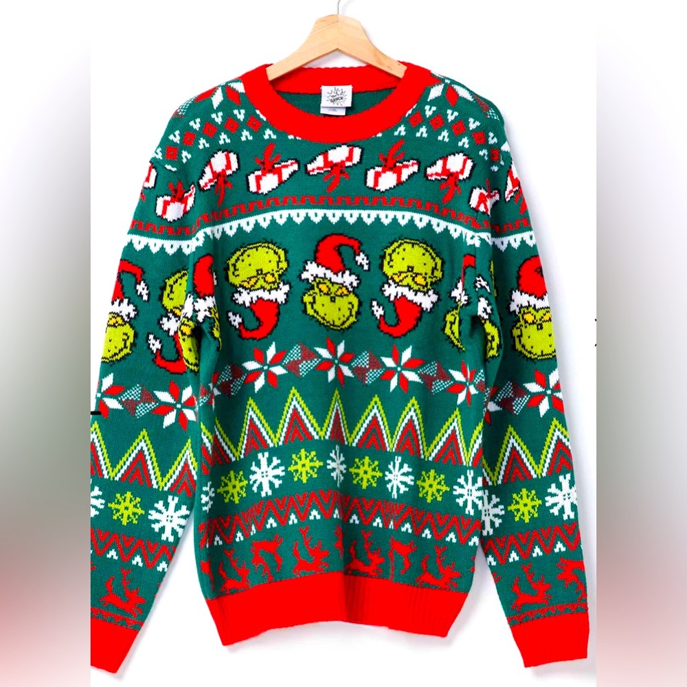 Grinch fair isle “ugly” Christmas sweater